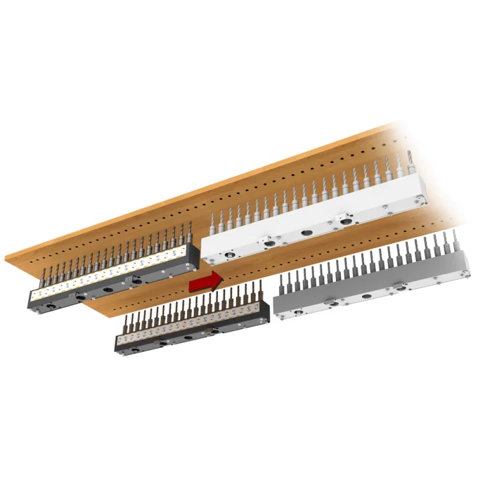 Mașină de găurit multiplu cu 2 unități de găurire verticale MAGGI System 46 - imagine 8